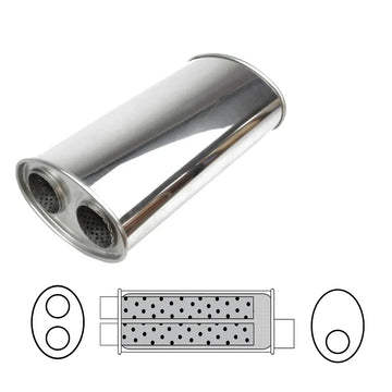8 X 5 14" LONG OFFSET 2 1/2" DUAL 2 1/4" OUT STAINLESS - Brixton 4x4 - Buy Online Now!